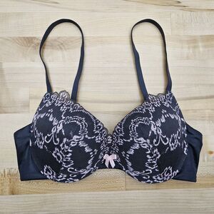 Maidenform Women's 32C Love the Lift All Over Lace Push Up Bra DM9900 Pink Black